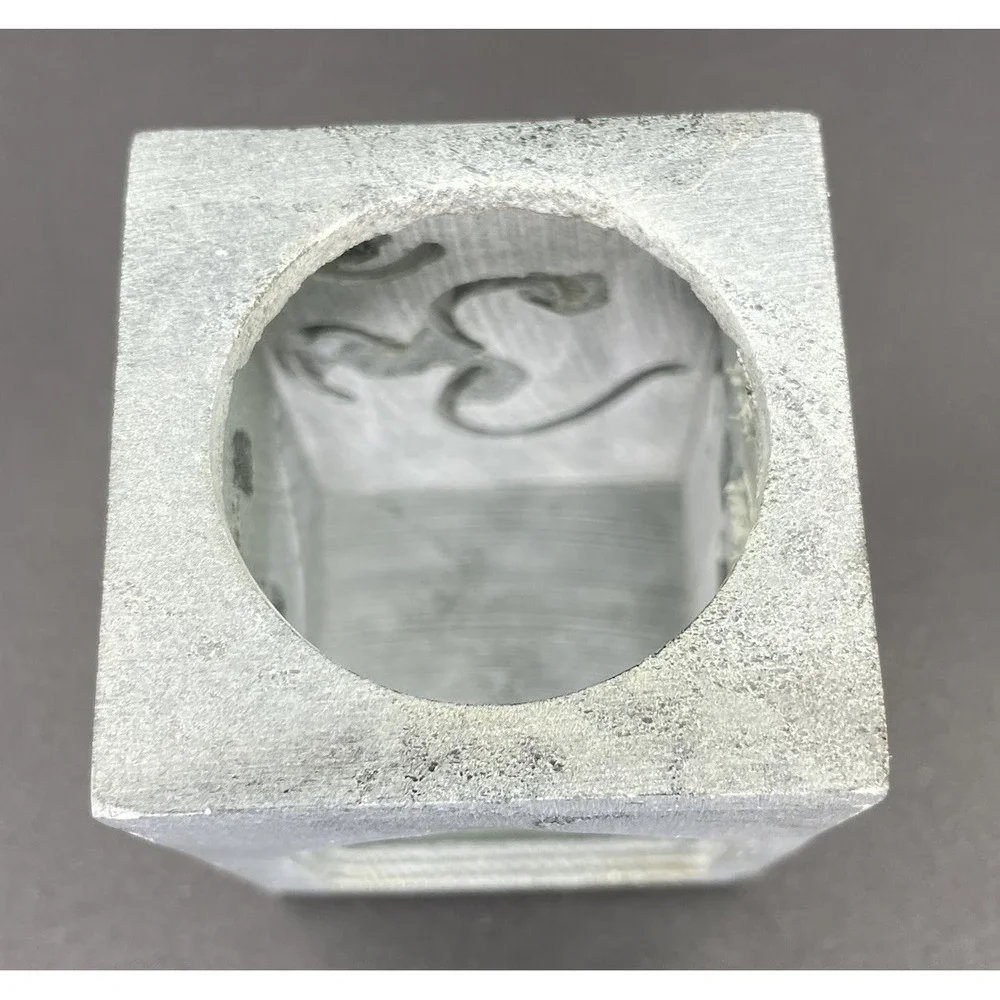 Essential Oil Burner Handcarved Soapstone Gray Om Symbol Made In India - Picture 6 of 14